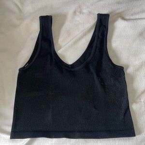 Black Ribbed Tank Top